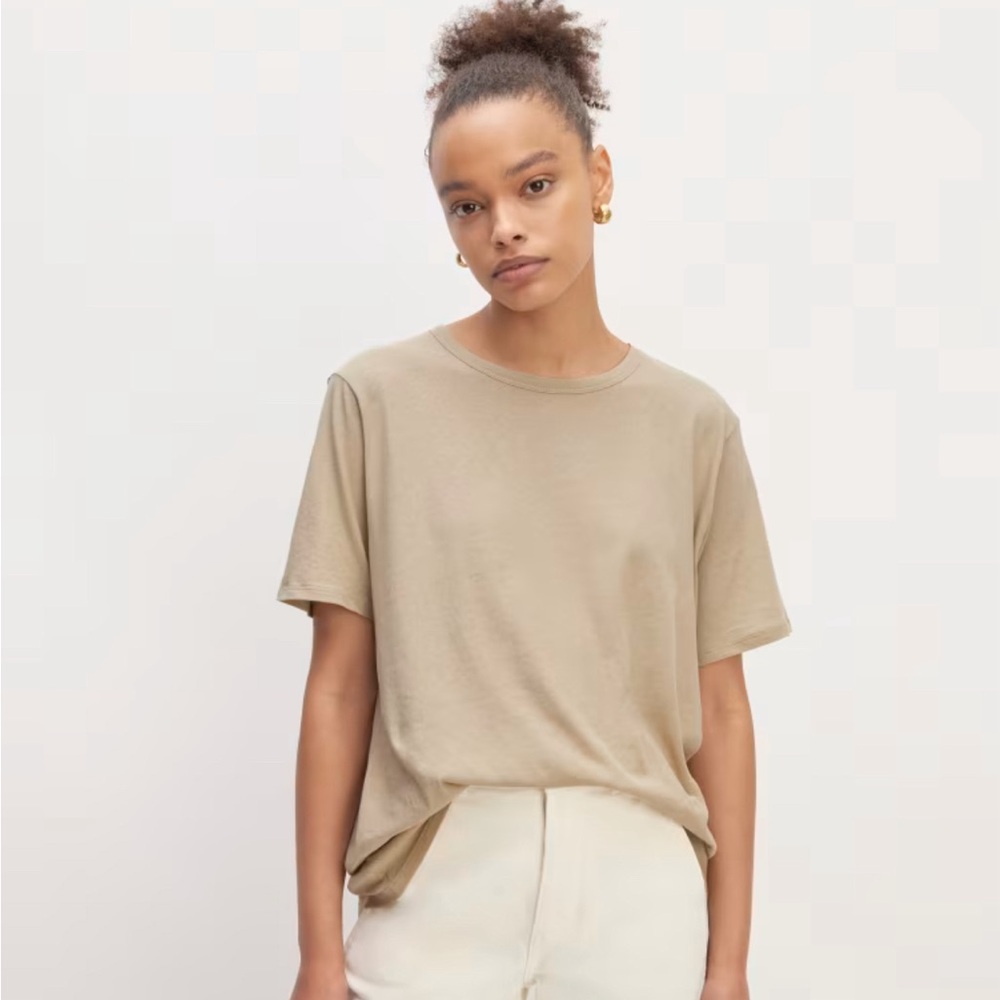 NWT Everlane Air Oversized Crew Tee in Trench Coat Khaki